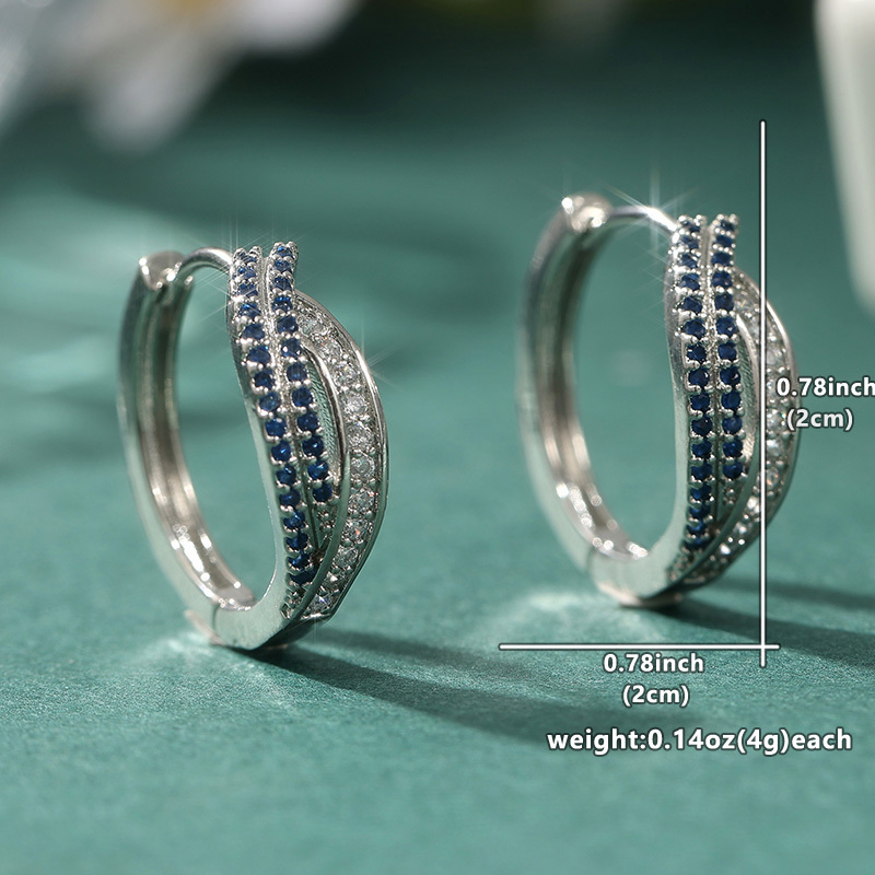 Sparkling Pave Cross Synthetic Zirconia Hoop Earrings